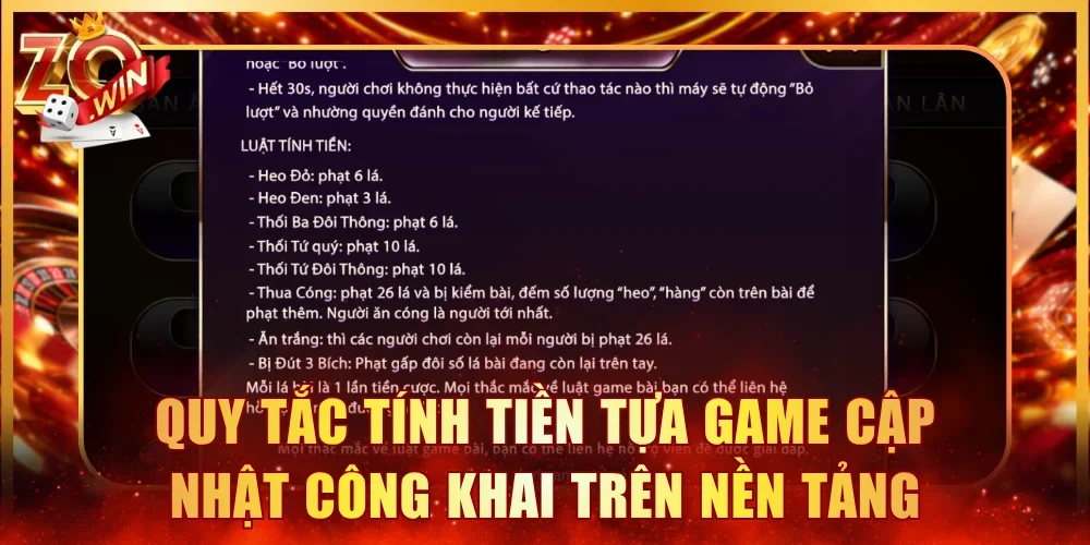 Quy tắc tính tiền tựa game cập nhật công khai trên nền tảng